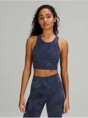 lululemon athletica Navy Tie-Dye High-Neck Crop Top